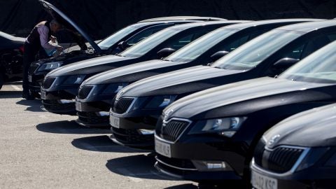 Coches de licencias VTC en una imagen de archivo