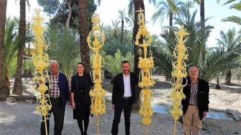 Palmas blancas que el Ayuntamiento de Elche regala este a&ntilde;o 2019 a distintas autoridades. 