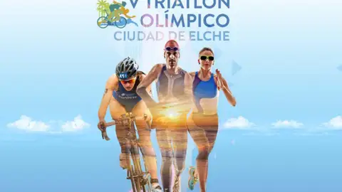 Cartel del V Triatlón Olímpico Ciudad de Elche. TRIATLÓN