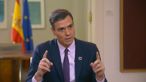 Pedro S&aacute;nchez en su entrevista con Ferreras en Moncloa