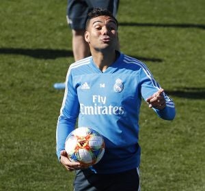 Casemiro, durante un entrenamiento del Real Madrid Casemiro, durante un entrenamiento del Real Madrid