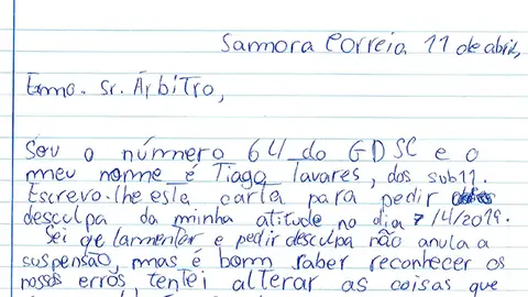 La carta de un niño a un árbitro La carta de un niño a un árbitro