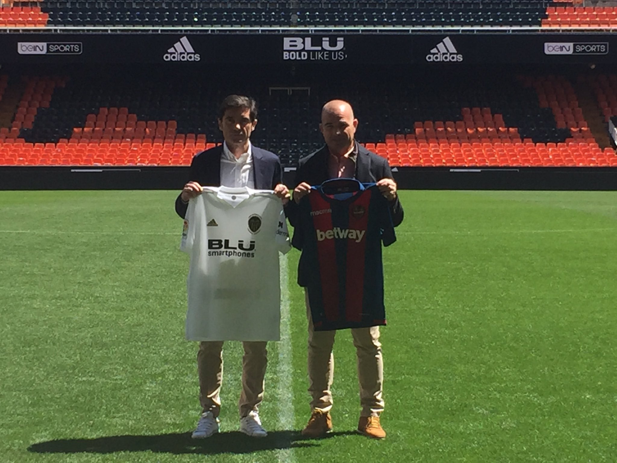 Marcelino y Paco López en la previa del derbi Marcelino y Paco López en la previa del derbi