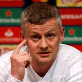 Solskjaer, en rueda de prensa en el Camp Nou Solskjaer, en rueda de prensa en el Camp Nou