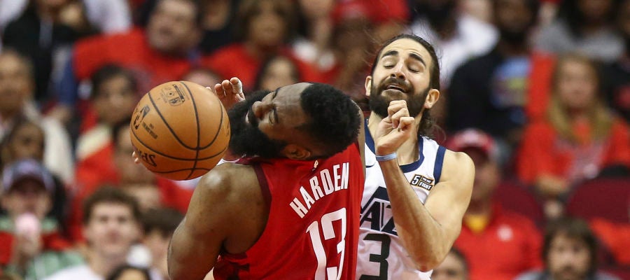James Harden y Ricky Rubio James Harden y Ricky Rubio
