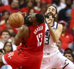 James Harden y Ricky Rubio James Harden y Ricky Rubio