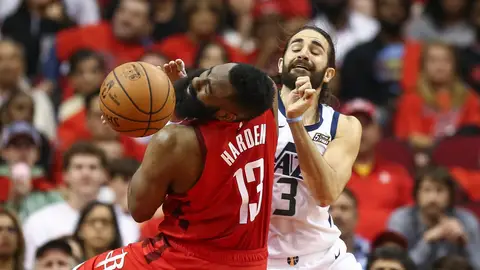 James Harden y Ricky Rubio James Harden y Ricky Rubio