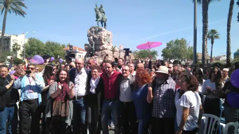 El líder de Podemos y candidato a presidir el Gobierno, Pablo Iglesias, en un mitin en Palma. Campaña electoral del 28A