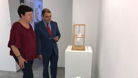 Cosme Bonet, candidato socialista al Senado, visitando una galer&iacute;a de arte 