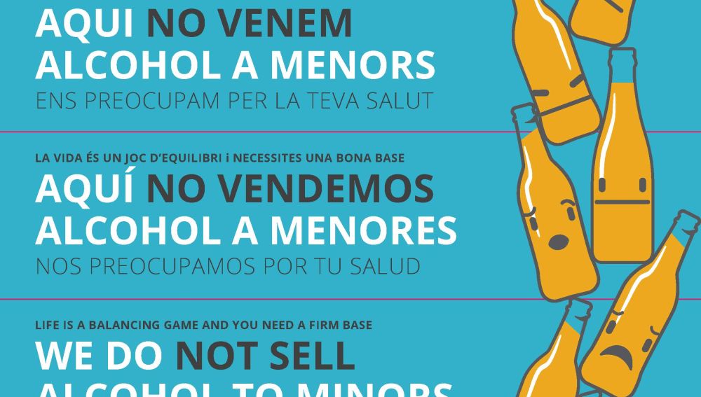 Cartel que se distribuirá por diferentes zonas de ocio de Mallorca, contra el consumo de alcohol en menores.