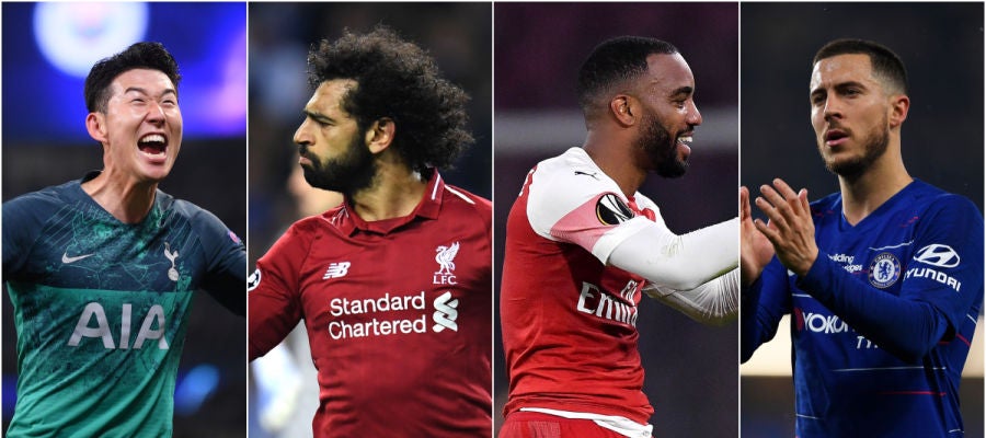 Son, Salah, Lacazette y Hazard Son, Salah, Lacazette y Hazard