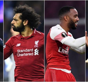 Son, Salah, Lacazette y Hazard Son, Salah, Lacazette y Hazard