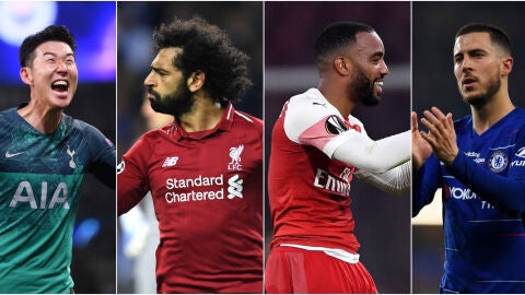 Son, Salah, Lacazette y Hazard