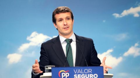 El presidente del PP, Pablo Casado