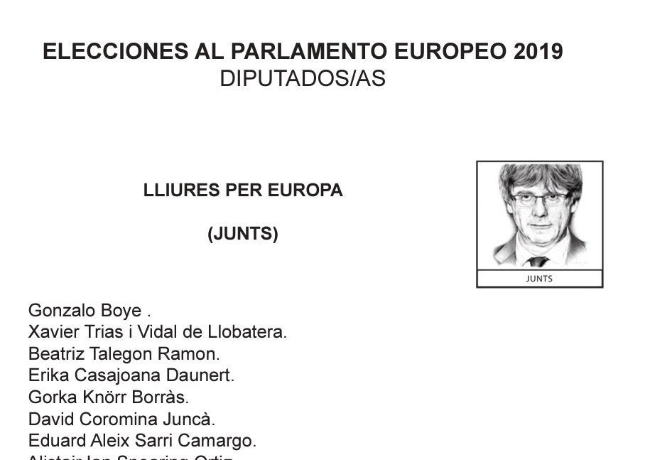 Las papeletas de JxCat de fuera de Cataluña incluirán la imagen de Puigdemont Las papeletas de JxCat de fuera de Cataluña incluirán la imagen de Puigdemont