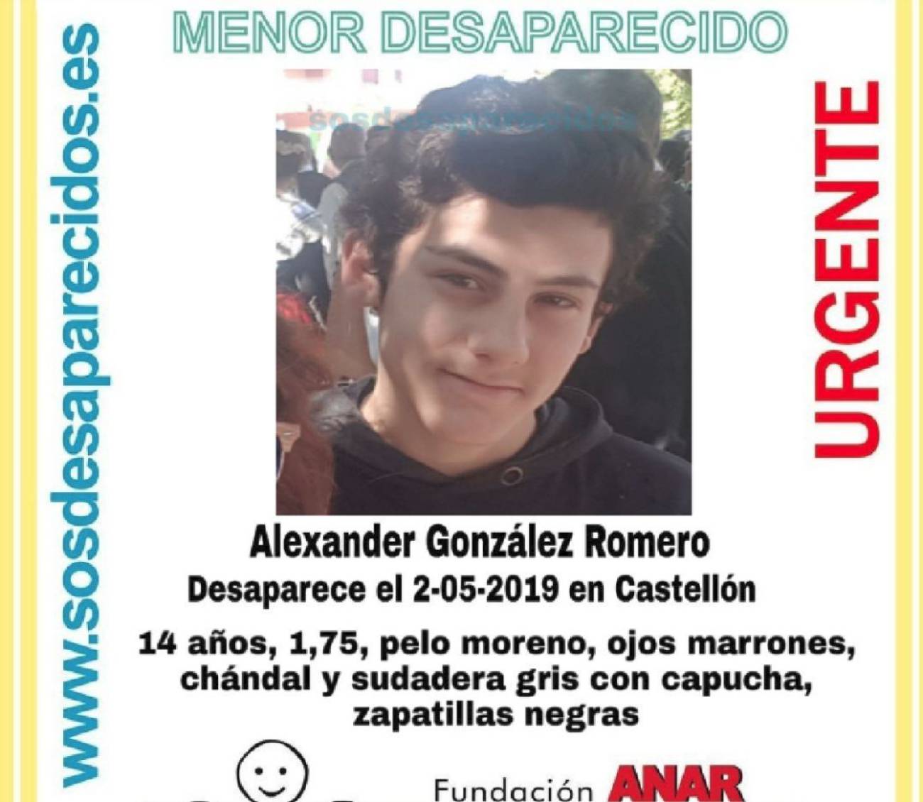 La Guardia Civil busca a un chico de 14 años desaparecido en Castellón desde ayer, necesita medicación La Guardia Civil busca a un chico de 14 años desaparecido en Castellón desde ayer, necesita medicación