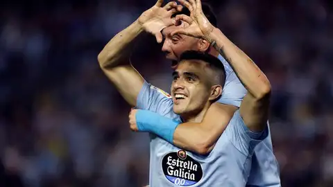 El Celta celebra un gol ante el Barcelona El Celta celebra un gol ante el Barcelona