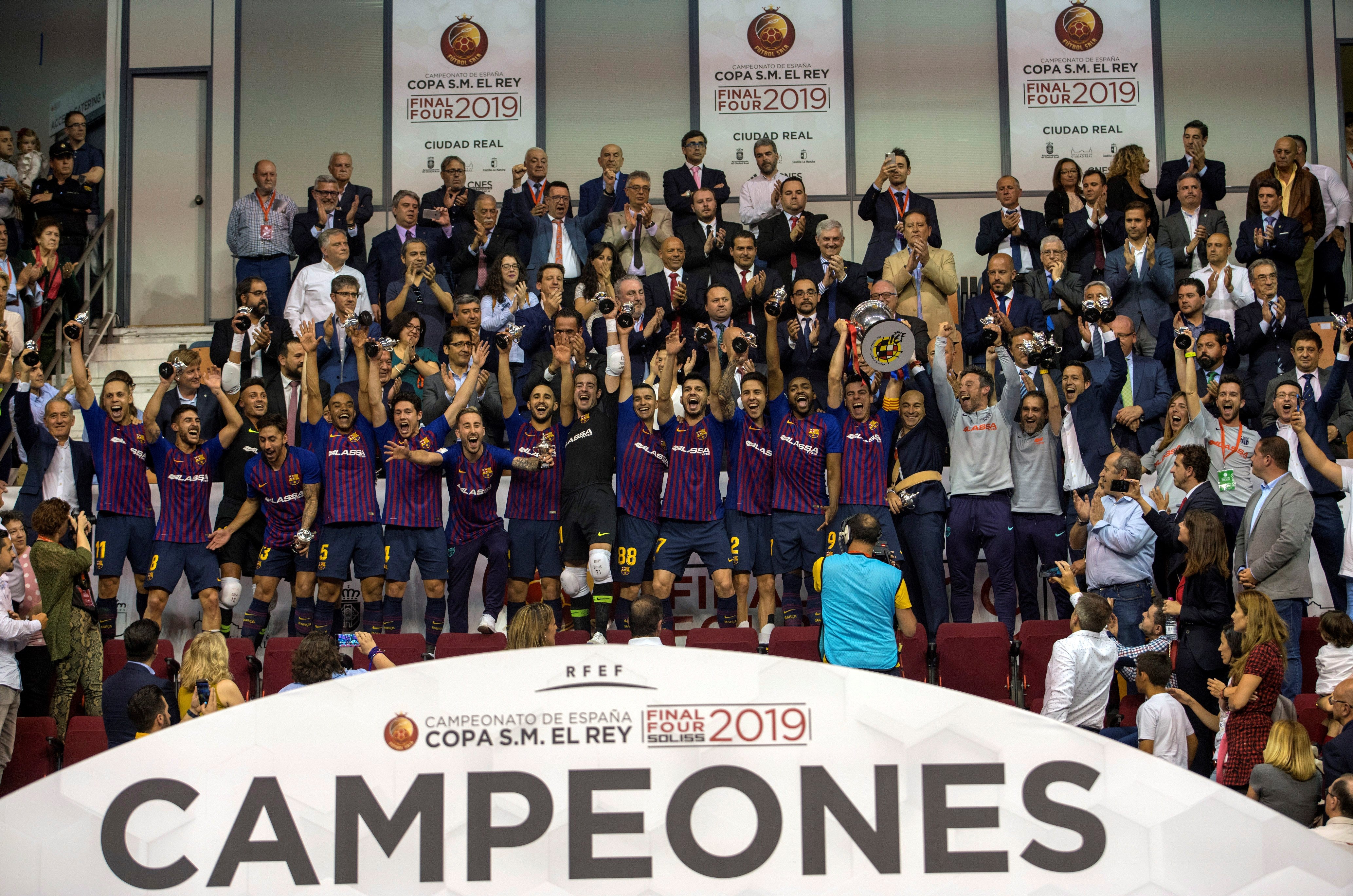 El Barcelona, campeón de la Copa del Rey de fútbol sala tras ganar al Jaén El Barcelona, campeón de la Copa del Rey de fútbol sala tras ganar al Jaén
