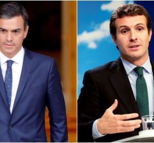 Pedro Sánchez y Pablo Casado en una imagen de archivo Pedro Sánchez y Pablo Casado en una imagen de archivo