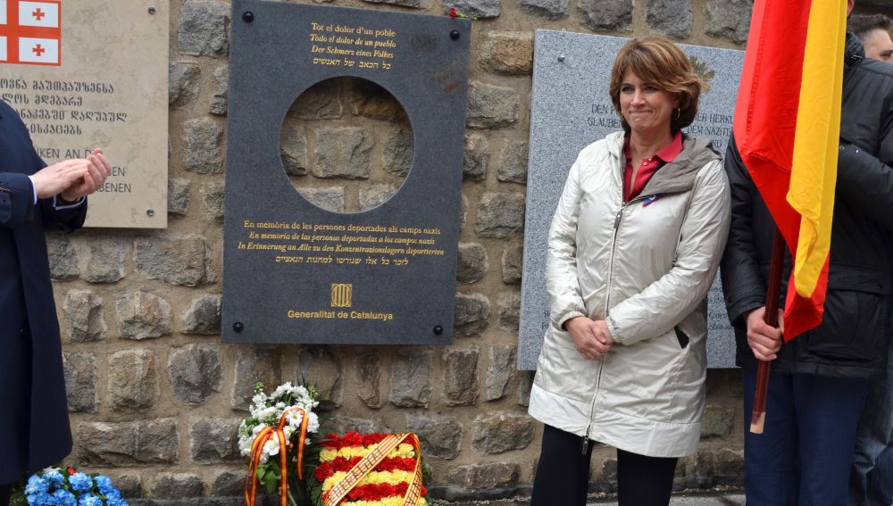La ministra de Justicia, Dolores Delgado, participando en los actos de recuerdo a las más de 8.000 víctimas españolas del nazismo