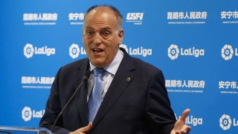 Javier Tebas en un evento de LaLiga