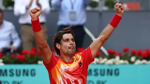 David Ferrer celebra su victoria contra Bautista David Ferrer celebra su victoria contra Bautista