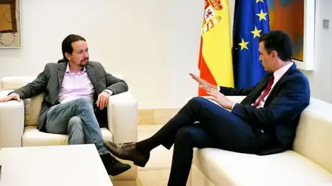 Pablo Iglesias y Pedro Sánchez en Moncloa Pablo Iglesias y Pedro Sánchez en Moncloa