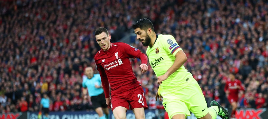 Robertson y Suárez durante el partido de vuelta Robertson y Suárez durante el partido de vuelta