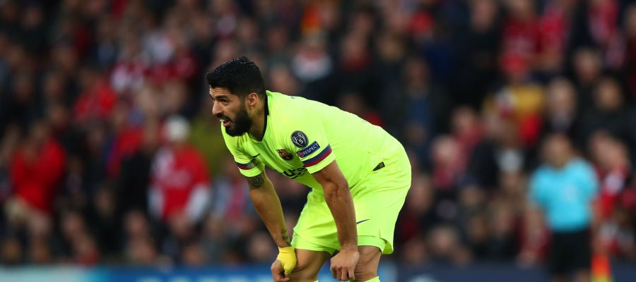 Luis Suárez, durante el partido contra el Liverpool Luis Suárez, durante el partido contra el Liverpool