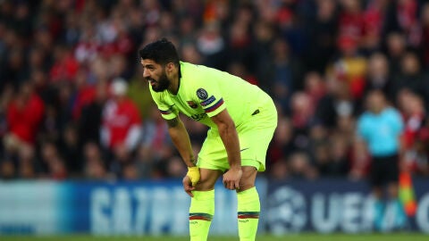 Luis Su&aacute;rez, durante el partido contra el Liverpool