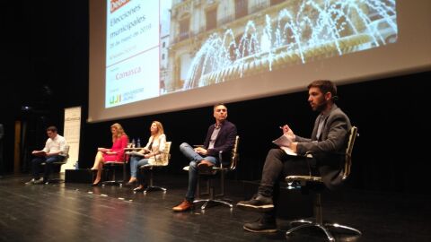 Los candidatos a la alcald&iacute;a de Castell&oacute;n durante el debate electoral.