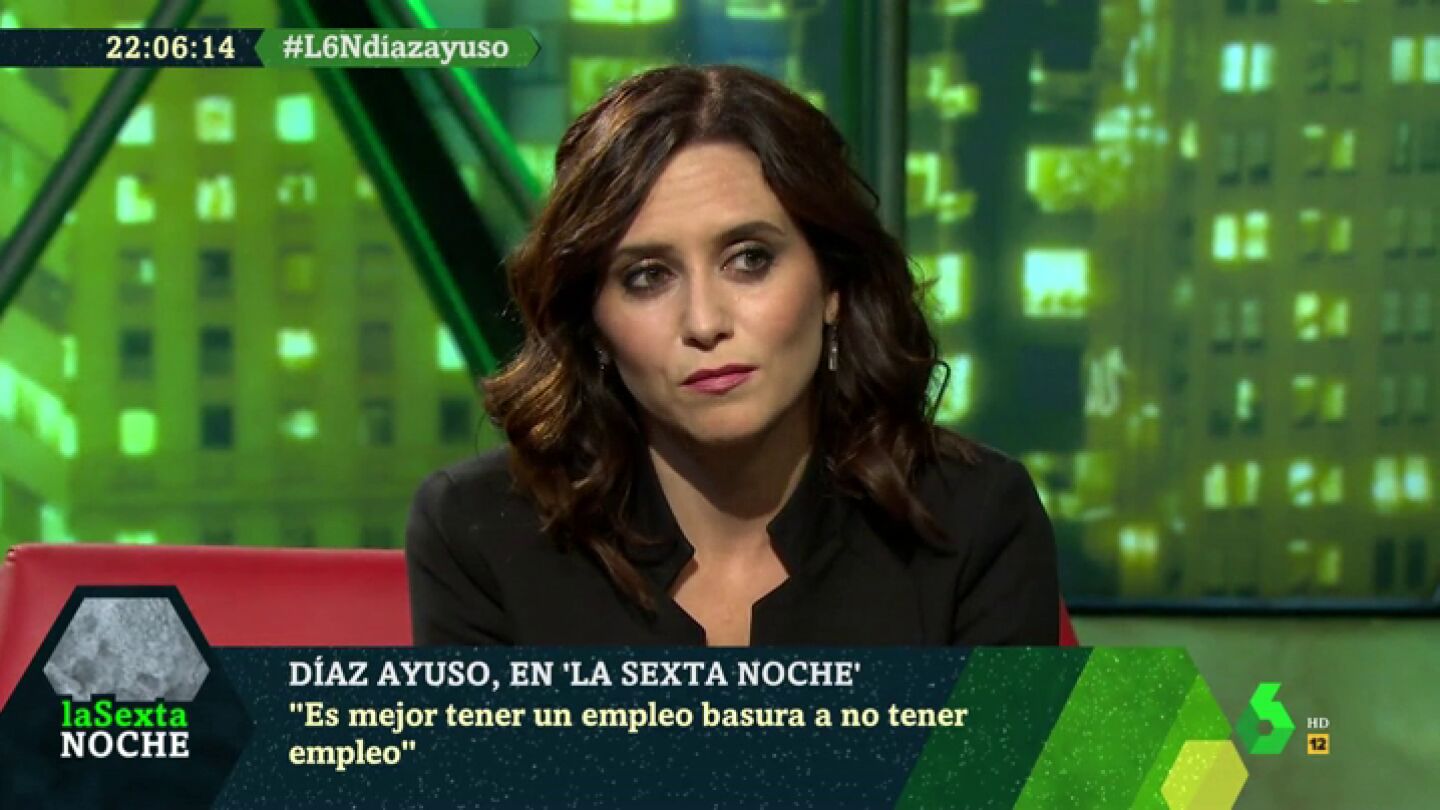Isabel Díaz Ayuso, en laSexta Noche