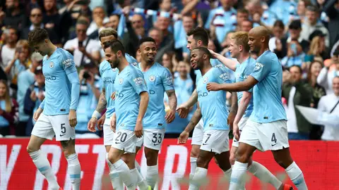 El Manchester City celebra un gol El Manchester City celebra un gol