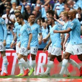 El Manchester City celebra un gol