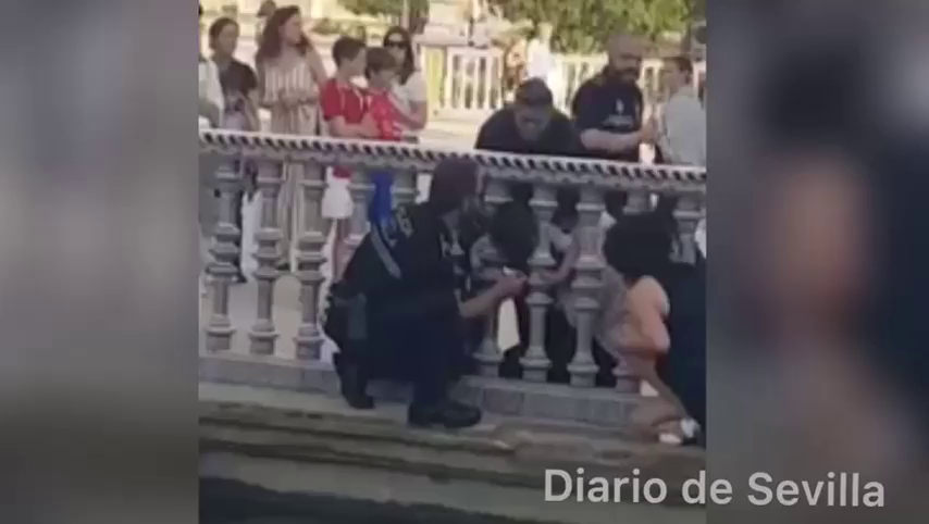 Rescatan a un niño que quedó atrapado entre los barrotes de la Plaza de España de Sevilla Rescatan a un niño que quedó atrapado entre los barrotes de la Plaza de España de Sevilla