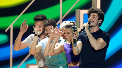 Miki durante su actuaci&oacute;n de 'La Venda' en Eurovisi&oacute;n 2019