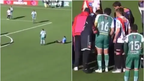 Un árbitro boliviano se desploma en pleno partido Un árbitro boliviano se desploma en pleno partido