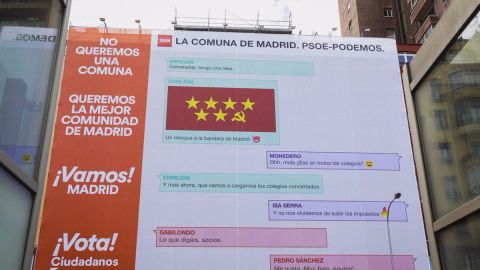 Ciudadanos despliega una nueva lona gigante en Madrid
