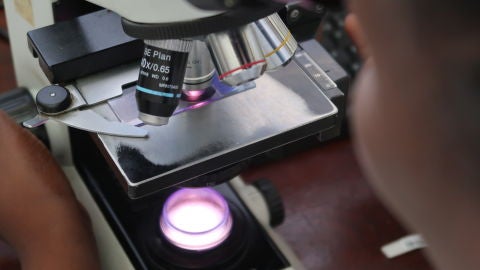 microscopio en un laboratorio