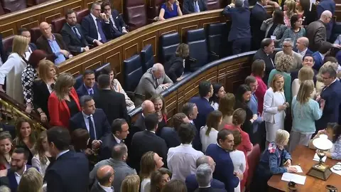 Tapón de diputados durante la votación a la Presidencia del Congreso Tapón de diputados durante la votación a la Presidencia del Congreso