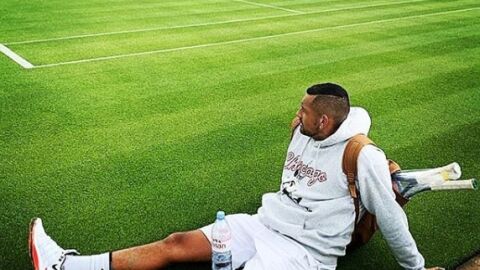 Nick Kyrgios, en una pista de Wimbledon