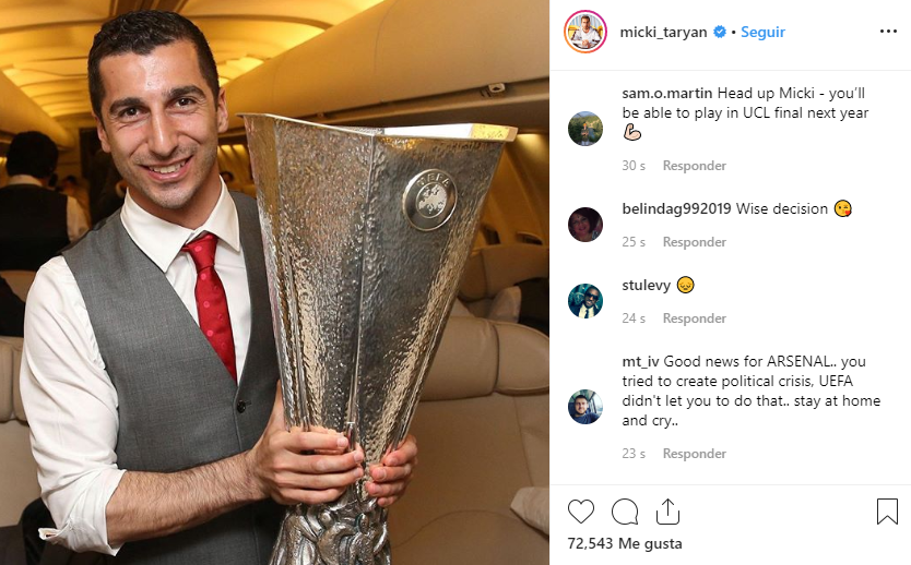 Mkhitaryan no jugará con el Arsenal la final de la Europa League debido a un conflicto político Mkhitaryan no jugará con el Arsenal la final de la Europa League debido a un conflicto político