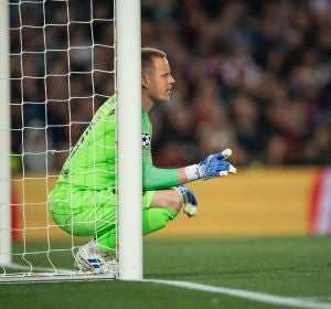 Ter Stegen, durante un partido con el Barcelona Ter Stegen, durante un partido con el Barcelona