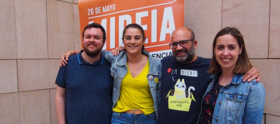 Antonio García, Mireia Mollà, Felip Sánchez y Esther Díez, candidatos de Compromís per Elx Antonio García, Mireia Mollà, Felip Sánchez y Esther Díez, candidatos de Compromís per Elx