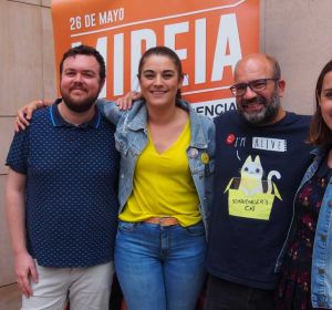Antonio García, Mireia Mollà, Felip Sánchez y Esther Díez, candidatos de Compromís per Elx Antonio García, Mireia Mollà, Felip Sánchez y Esther Díez, candidatos de Compromís per Elx