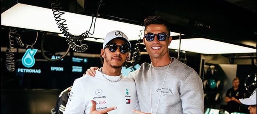 Lewis Hamilton y Cristiano Ronaldo Lewis Hamilton y Cristiano Ronaldo