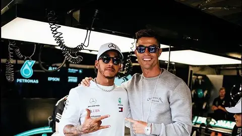 Lewis Hamilton y Cristiano Ronaldo Lewis Hamilton y Cristiano Ronaldo