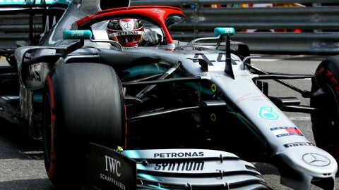 Lewis Hamilton, con el Mercedes