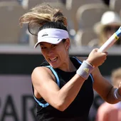 Garbiñe Muguruza ejecuta un drive ante Taylor Townsend Garbiñe Muguruza ejecuta un drive ante Taylor Townsend
