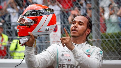 Lewis Hamilton, tras su victoria en el GP de M&oacute;naco